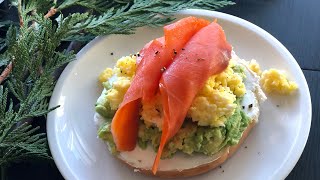 Smoked Salmon Bagel with Cream CheeseEggAvocado [upl. by Anavlys]