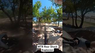 Rear Shock Explodes on jump face  MTB at Riversport OKC mtb pumptrack okc riversport [upl. by Ramedlav]