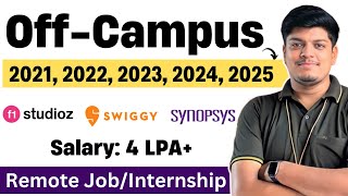 Synopsys Swiggy Outlier OffCampus Hiring  2021 2022 2023 2024 2025 BATCH  Remote JobIntern [upl. by Boonie316]