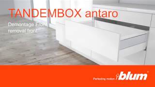 Blum TANDEMBOX antaro Drawer Front Removal Instructions [upl. by Lotty]