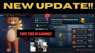 MIR4  DIVINE DRAGONS PILL EVENT  FREE EPIC TIER 3 EARING  2024 [upl. by Ainslie43]