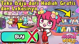 TOKO BAJU DARI HADIAH GRATIS amp SEMUA LOKASINYA  AVATAR WORLD  PAZU [upl. by Odyssey]