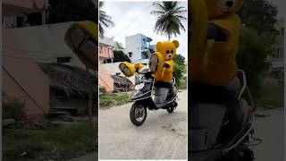 Teddy Scooty chala raha Hai funny teddyboy teddy teddybear automobile teddygirl [upl. by Aerahs]