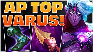 Top Lane AP Varus is OP  Nashors Tooth  Sorcerer Boots Build  League of Legends [upl. by Annahoj]