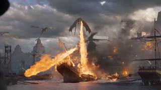 Game of Thrones Dany destroyed Masters Ships Dragon Scenes [upl. by Ajnos]