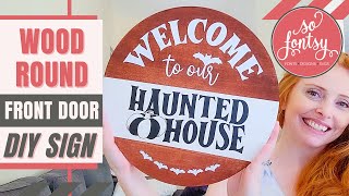 How to Make a Wood Round Welcome Sign for Your Front Door 🙌 [upl. by Sana459]