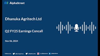 Dhanuka Agritech Ltd Q2 FY202425 Earnings Conference Call [upl. by Eigroeg]