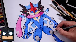 How To Draw Greninja  Pokemon Draw amp Color Tutorial [upl. by Fryd484]