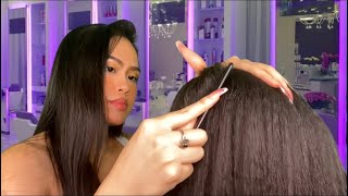 ASMR 1 HR Scalp Scratching Massage  Hair Play  Hair Salon Roleplay soft gum chewingrelaxed afro [upl. by Steck]