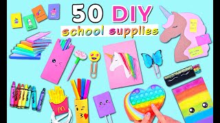 50 DIY  SCHOOL SUPPLIES IDEAS YOU WILL LOVE  Cute Hacks and Crafts For Back To School [upl. by Ehling334]