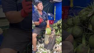 He didn’t even look at the coconut while cutting it amazing skills [upl. by Lexi]