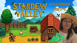 EP 1 16 Stardew Valley Meadowlands farm update  Spring Year 1  TWITCH VOD [upl. by Akimed294]