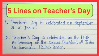 5 lines on Teachers Day in English Teachers day Speech  Teachers day message [upl. by Hpejsoj]