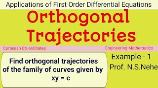 Orthogonal Trajectories  Applications of Differential Equations  Orthogonal Trajectories xy  c [upl. by Stutzman]