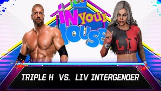 TRIPLE H VS LIV MORGAN wwe wwe2k24 wwe2k23 wwefights reels trend trending viral ytshorts w [upl. by Elsbeth]