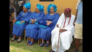 Check Out Oba Adedapo Tejuoso amp 3 Wives Majestic Entrance To Ebenezer Obey 77th Birthday Party [upl. by Alf350]