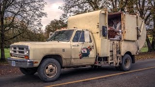 1986 Hesston Corp quotPakRatquot Mini Side Load Garbage Truck [upl. by Aitnyc]