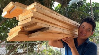 Building a Stylish Bar Counter from Recycled Wood Efficient Pallet Wood Recycling Project [upl. by Hennebery378]