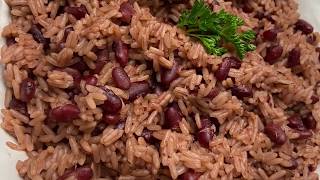 CARIBBEAN RICE AND PEAS  JAMAICAN RICE amp PEAS IN INSTANT POTPRESSURE COOKER  FRUGALLYT [upl. by Clive]