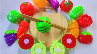 How to Cutting Wooden amp Plastic Fruit Vegetables Mango Kiwi  Satisfying Video Squishy ASMR [upl. by Trefler]