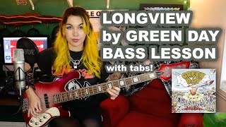 Longview by Green Day  Bass Lesson WITH TABS  Full Song Tutorial [upl. by Annwahs]