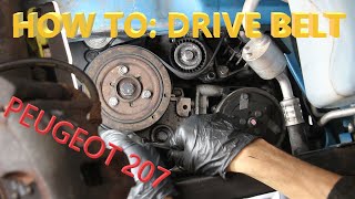 HOW TO Drive belt aux  auxiliary belt PEUGEOT 207 14 [upl. by Cary]