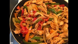 como hacer fajitas de pollo deliciosas y facil [upl. by Oneg]