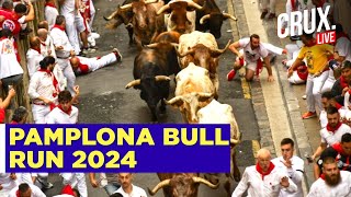 Running Of The Bulls  Spains Famous Annual Event In Pamplona Draws Thousands  San Fermin Festival [upl. by Krusche232]