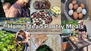 Homestead Pantry Meals From a Family of 10 threeriverschallenge [upl. by Shiverick]