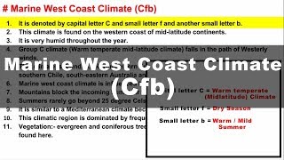 Koppen Scheme  Marine West Coast Climate Cfb  UPSC IAS Geography [upl. by Ahsiekam166]