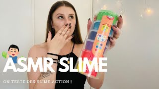 ASMR On teste des slime de chez Action  🌈 [upl. by Merralee]