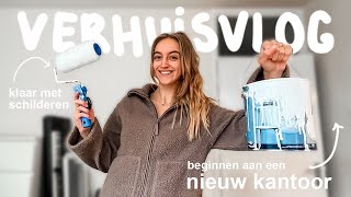 de laatste schilderklussen beginnen aan de kantoor makeover amp meer 📦 verhuisvlog 5 [upl. by Nagud]