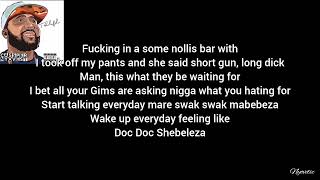 Doc Shebeleza Lyrics By CassperNyovestOfficial [upl. by Friedlander]