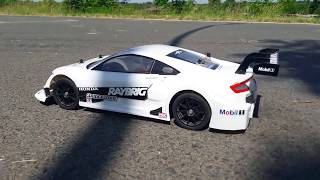 Tamiya Honda NSX Raybrig Concept GT TT02 racing on a closed road [upl. by Celine59]