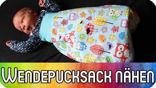 DIY Nähen für Anfänger WendePucksack Schlafsack für Babys nähen  Nähen zur Geburt [upl. by Nyladgam]