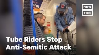 Man Attacking Jewish Family Stopped by London Tube Riders  NowThis [upl. by Ellennad]