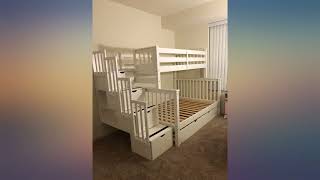 Bedz King Stairway Bunk Beds Twin over Full with 4 Drawers in the Steps and a Twin review [upl. by Ahsym]