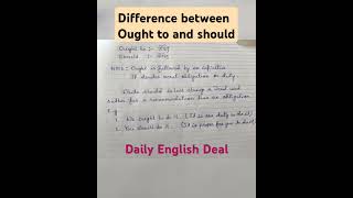 Difference between ought to and should oughtto should englishgrammar [upl. by Baggett]