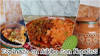 Como hacer Espinazo en Adobo con Nopales 🌵 [upl. by Fabriane]