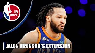 Jalen Brunson agrees to 4year1565M extension with the Knicks 🏀 Bobby Marks reacts  NBA on ESPN [upl. by Wemolohtrab]