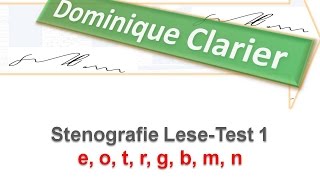 Stenografie lernen  Lesetest zu den Lektionen 14  Dominique Clarier [upl. by Kieger]