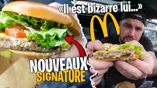 Je goûte les deux nouveaux Burgers Signature de chez Mcdonalds déçu du Cheddar amp Smoky Bacon [upl. by Enilada]