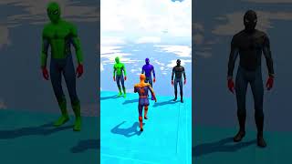 GTA V  PINK SPIDERMAN SUPER JUMP WITH COLOUR MINIONS BUT ALL HEROS shorts [upl. by Aubigny144]