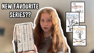 reading the poppy war trilogy spoiler free reading vlog [upl. by Aneris]