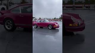 Rubystone Red Classic Porsche 911 driving in the rain [upl. by Witty]