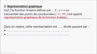 Niveau 3ème  FL2  Représentation graphique dune fonction linéaire [upl. by Ettenil]