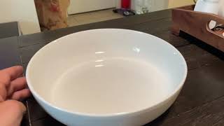 Large Serving Bowl 2 8 Quart Big Salad Bowl Porcelain White Pasta Bowl Sturdy Mixing Bowls Review [upl. by Beitz]