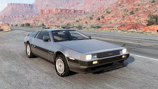 BeamNGdrive  DeLorean DMC12 1981  Car Show Test Drive Crash [upl. by Anahoj]