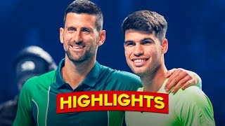 Alcaraz vs Djokovic ● Riyadh Exhibition 2023 Highlights [upl. by Lisk]