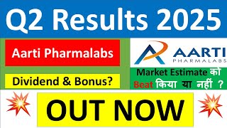 AARTI PHARMALABS Q2 results 2025  AARTI PHARMA results today  AARTI PHARMALABS Share News today [upl. by Assillam624]